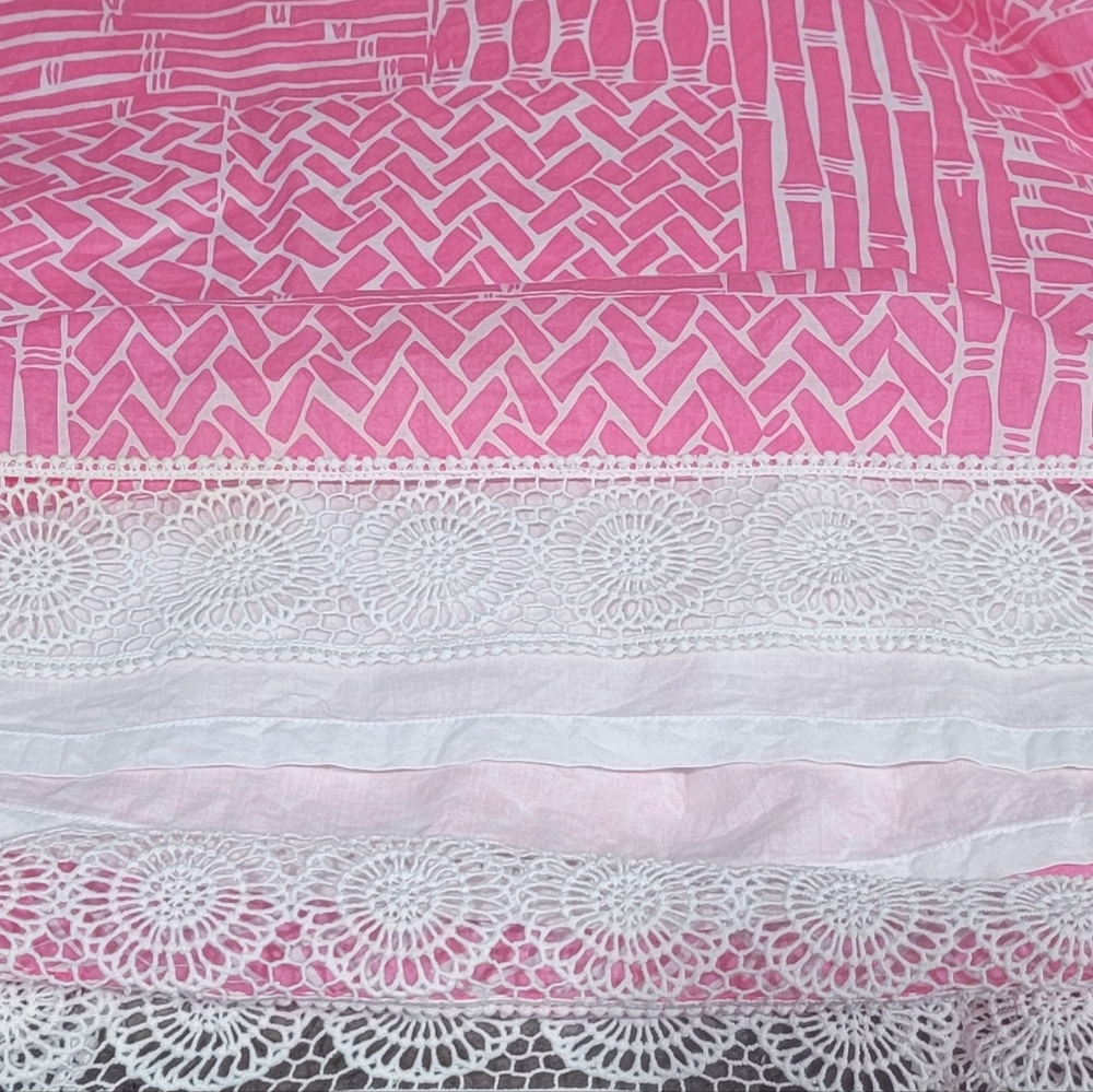 Lilly Pulitzer Chapman Tunic Pink & White Floral Lace Dress Women's Size Small - Picture 13 of 15